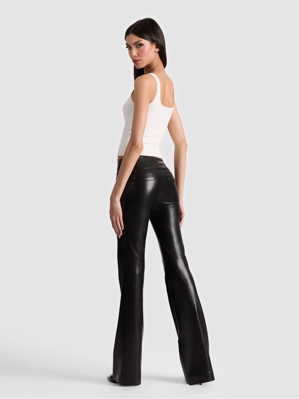 Alice + Olivia “Olivia” Vegan Leather Bootcut Pant 4 - Picture 3 of 13